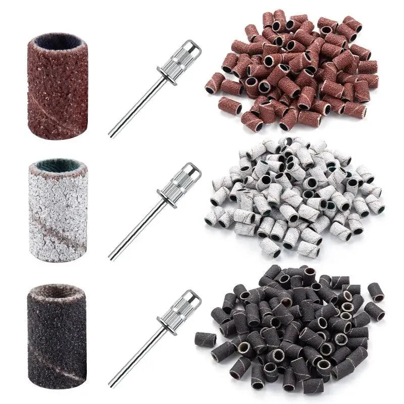 Description Picture 4 of item100Pcs Sanding Bands With 1Pcs Metal Shaft Set Nail Drill Bits For Remove Nail Polish Gel Dead Skin Calluses Cutter Drill Bit