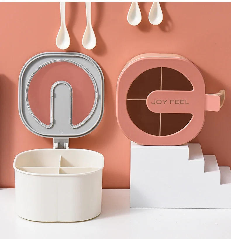 Description Picture 2 of itemPlastic Four - style Materials Seasoning Pot with A Cover, Kitchen Multi - style Materials Box with Spoon Set, Salt Pot