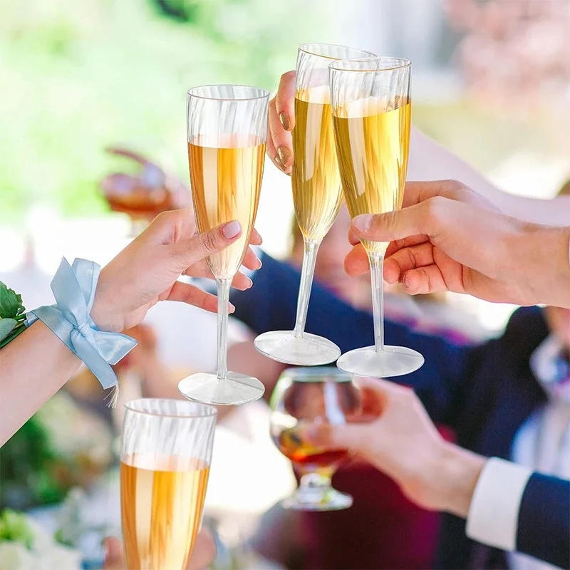 Description Picture 5 of item8/16PCS Plastic Disposable Cups Clear Champagne Glasses Perfect for Wedding and Party Celebration Cups Picnic Bar Drinkware Gift