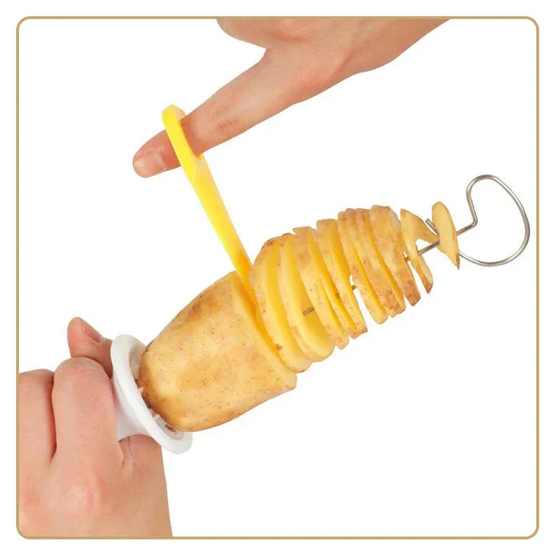 Description Picture 6 of itemWhirlwind Potato Spiral Cutter Potato Tower Making Machine Vegetable Slicer Creative Vegetable Tools Kitchen Accessories Gadgets