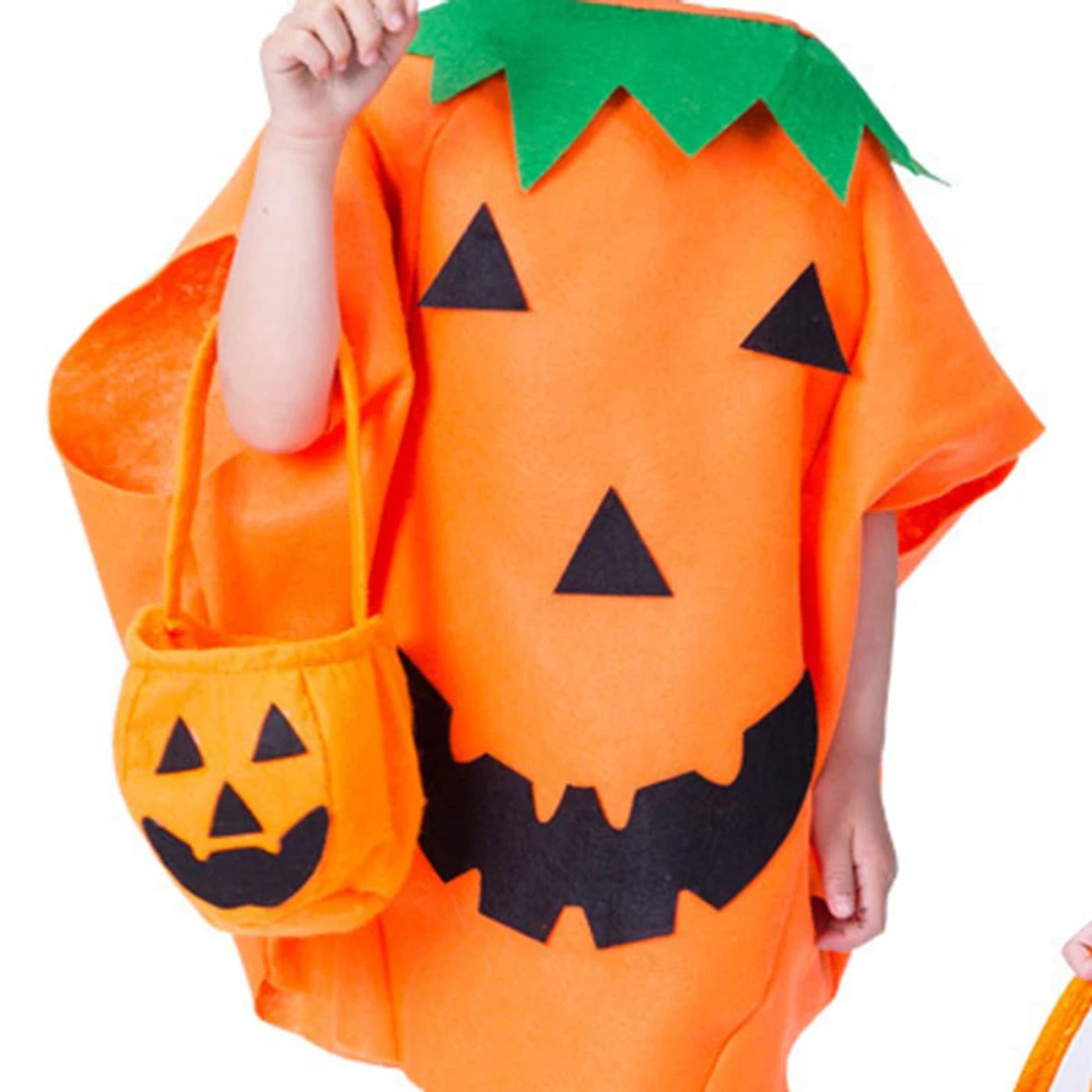 Description Picture 5 of item1set Halloween Pumpkin Family Costume Unisex Pumpkin Grament Cute Hat Bag Set Masquerade Party Holiday Cosplay Props