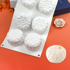 6 Round Totem Pattern Mousse  Handmade Soap Silicone  Cross-border Hot Models Aromatherapy Candle Mold Chocolate Molds