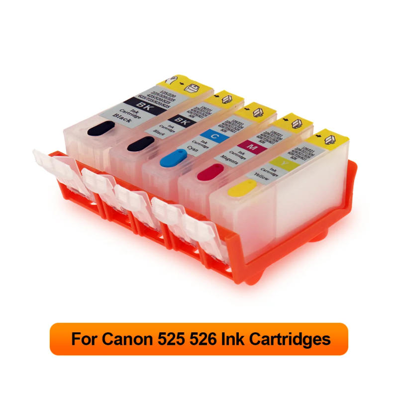 Description Picture 3 of item5 colors PGI 525 CLI 526 Refillable Ink Cartridge for Canon PIXMA IP4850 IP4950 IX6550 MG5150 MG5250 MG5350 MX715 MX885 MX895