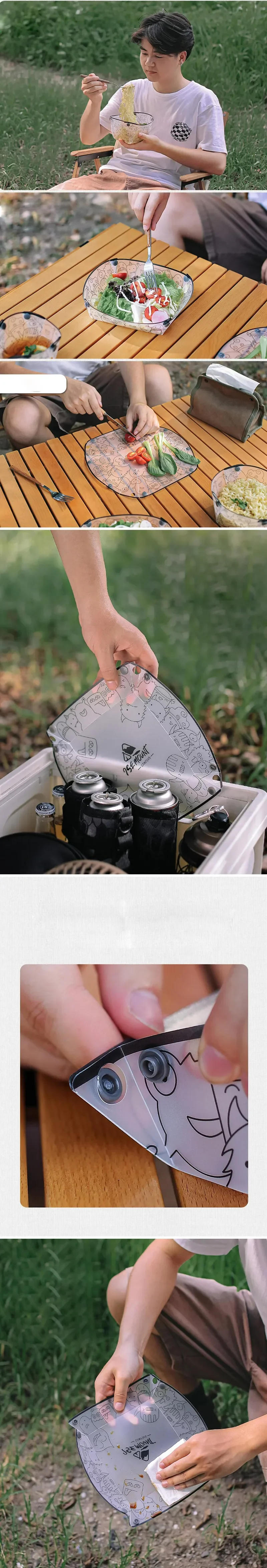 Description Picture 6 of itemOutdoor Lightweight Folding Tableware Portable Bowl Dinner Plate Coffee Filter Funnel Water Cup Multi-purpose Camping Tableware