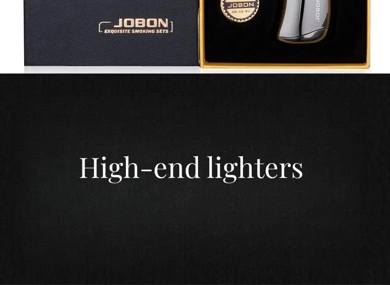 Description Picture 4 of itemJOBON Hot Sale 4 Flame Direct Flush Turbo Torch Butane Gas Lighter H Flame Adjustable Wormwood Cigar Special Windproof Lighter