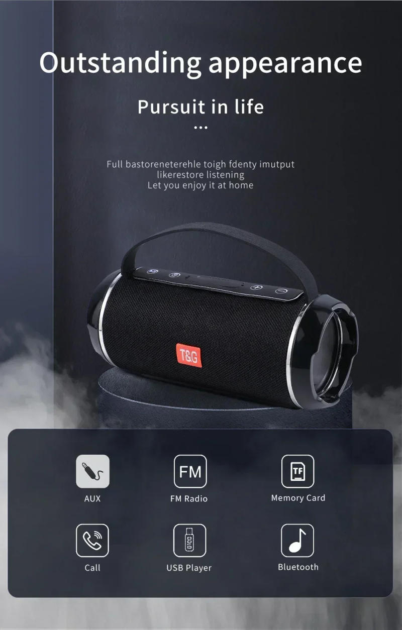 Description Picture 3 of itemBluetooth Speaker TG116c TWS Wireless Powerful Box Portable Outdoor Speakers Waterproof Subwoofer 3D Stereo Sound HandsFree Call