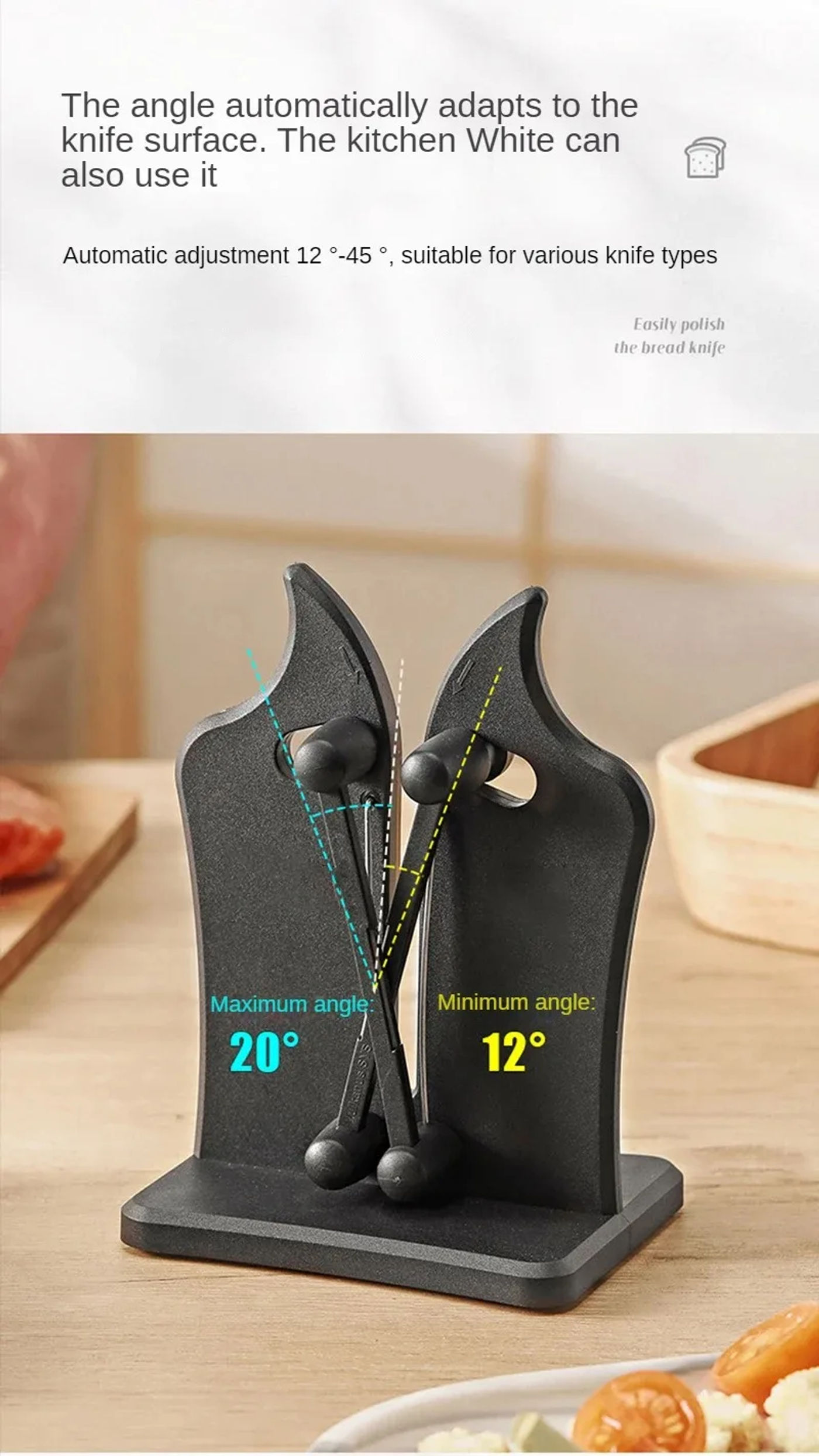 Description Picture 3 of itemKnife Sharpener Kitchen Sharpening Tool Easy Safe Sharpening Kitchen Chef's Knife Damascus Knife Kitchen Tools Kitchen Supplies