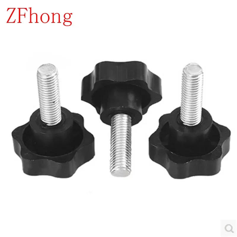 Description Picture 6 of item2pcs-5pcs/lot M4 M5 M6 M8 M10 *12mm to 60mm Star Plum Bakelite Hand Tighten Thumb Screw Knob Tightening Screw bolts