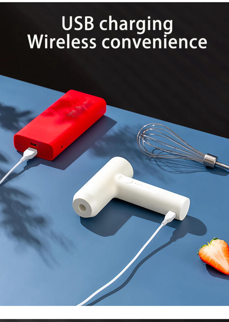 Description Picture 4 of item1 PCS Wireless Electric Food Mixer Portable 3 Speeds Egg Beater Baking Dough Cake Cream Mixer Kitchen Tools