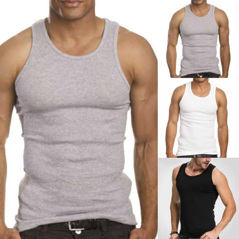 Description Picture 3 of itemFashion Men's Basic Summer Tank Tops Vest Undershirt Gym Workout Stringer Fitness O Neck Sleeveless T Shirt Vests Clothing