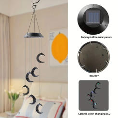 Solar outdoor home courtyard decoration pendant light, wind chime light, solar crescent wind chime light
