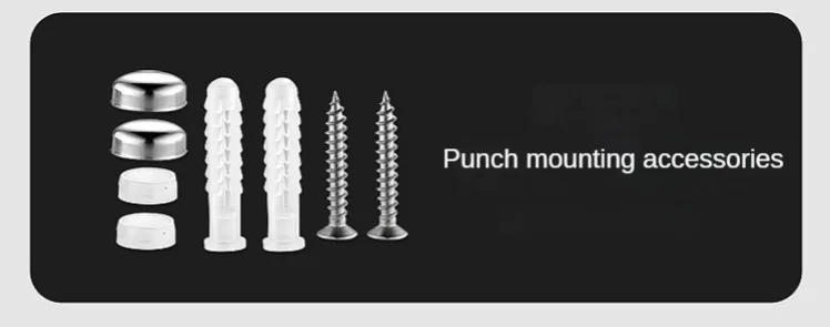 Description Picture 3 of itemStainless Steel Frame Wall Mounted Knife Holder Kitchen Nail Free Storage Rack Knife With Hook Kitchen Cabinet Storage Rack