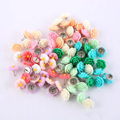 Thumbtack Flower Shape Push Pins Decoration Tack Board Bulletin Board Pins Wall Photos PushPin Drawing Office Binding Supplies