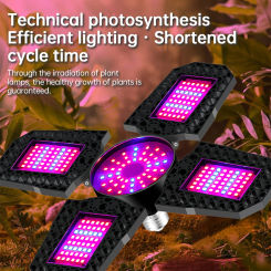 Grow Lights for Indoor Plants 240 LEDs Full Spectrum Red Blue Light 4 Blades 90° Collapsible Waterproof Plant Growing Lights