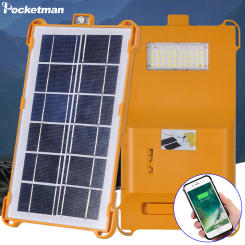 Camping Lantern Portable Led Lighting with Rechargeable Battery  Solar Panel Power Bank for Phone LED Warning Lamp SOS Outdoor