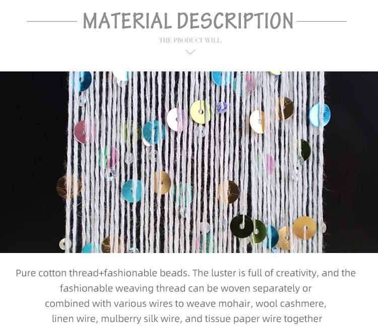 Description Picture 6 of item3mm+6mm size sequin thread, pure cotton sequin, hand woven DIY yarn, cotton thread ball, special price