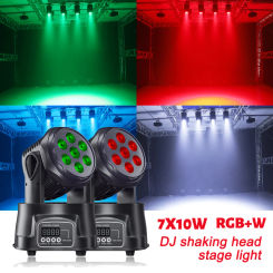 2024 Mini 100W RGBW Full Color LED Moving 360° Head Lamp DMX Disco Ball Spotlight DJ Party Beam Projector Stage Show Par Lights