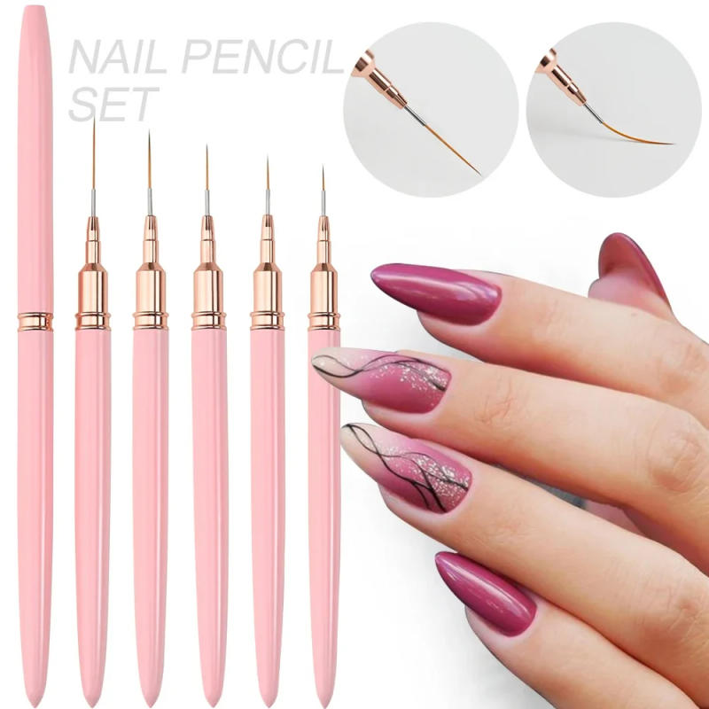 Description Picture 2 of itemLULAA Nail Art Liner Brushes Painting Detail Nail Brushes for Nail Art Dotting Drawing and Long Lines Thin Details Fine Drawing