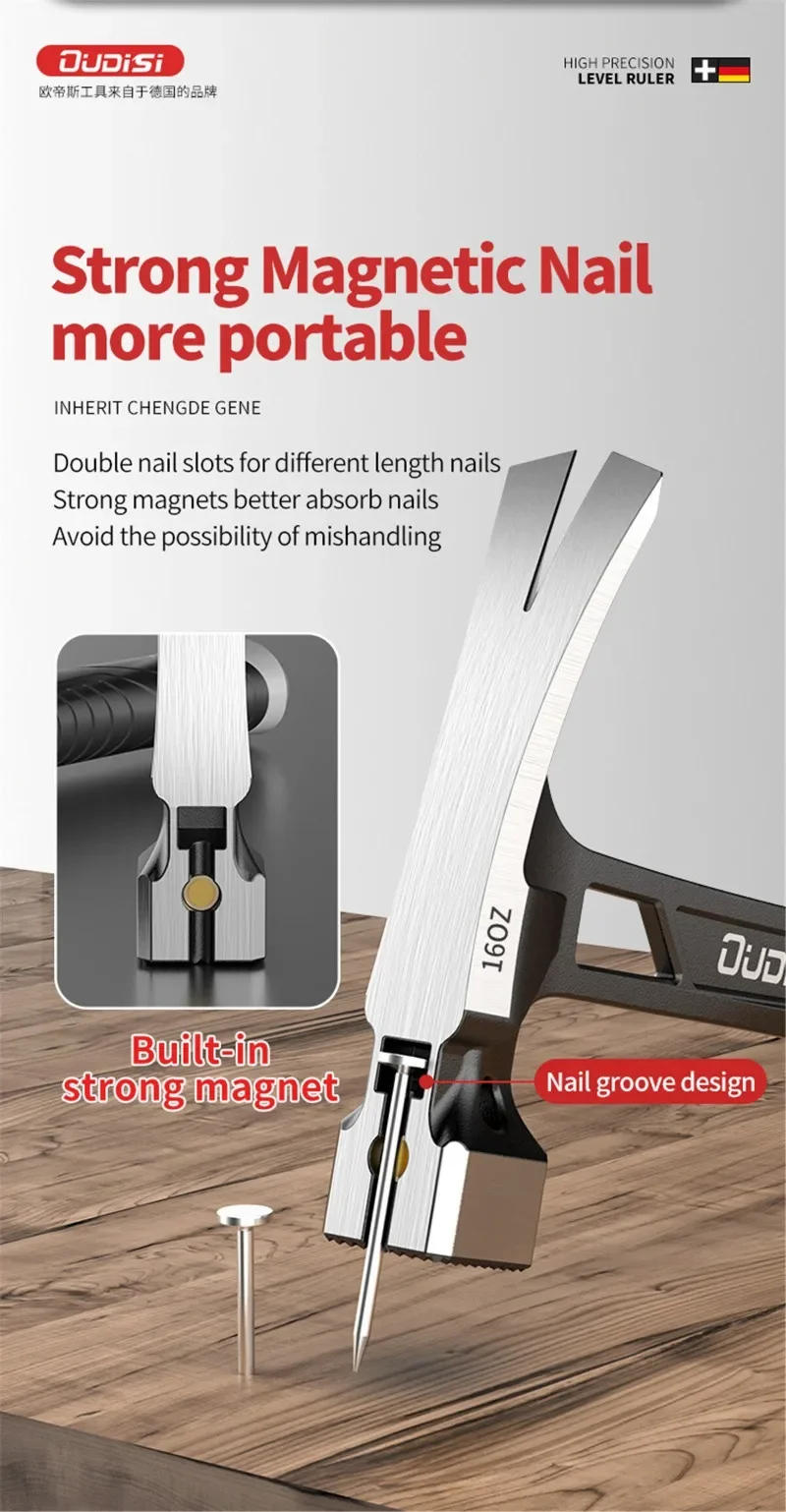 Description Picture 5 of itemMultifunction Magnetic Claw Hammer for Woodworking Non-slip Shockproof Steel Hammer Hand Tool Automatic Nail Suction Hammer