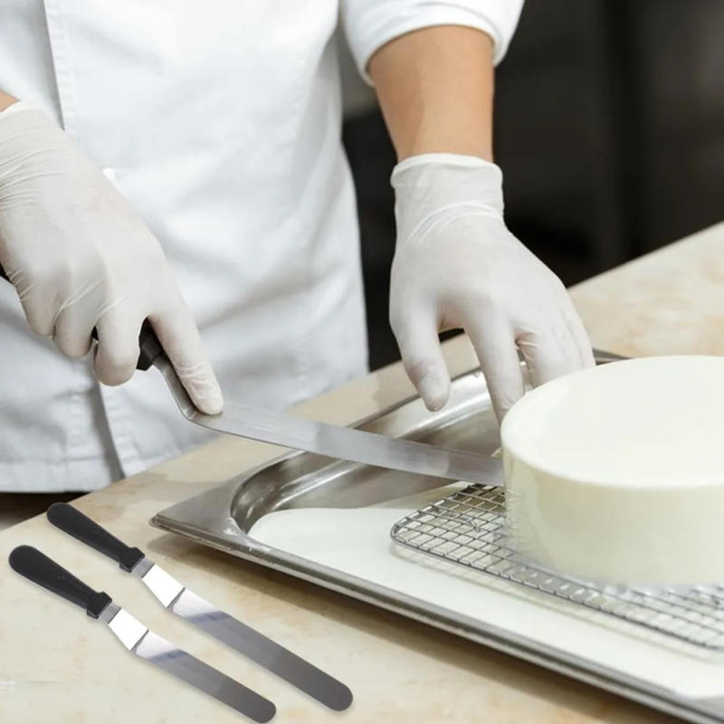 Description Picture 5 of itemIcing Spatula Angled Stainless Steel Palette Knife Curved Offset Blade Professional Frost Cream Spatula For Cake Pastry Baking
