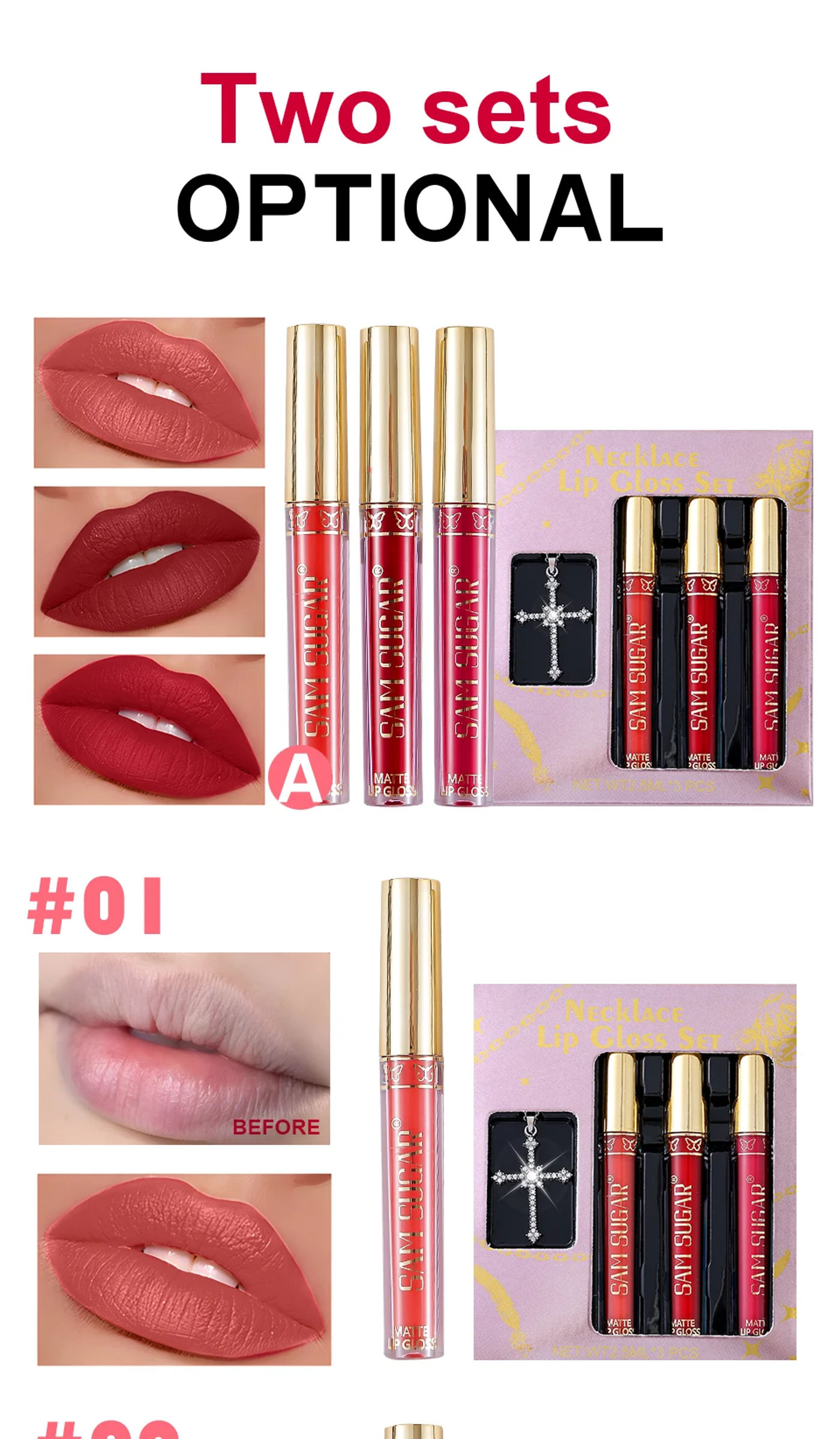 Description Picture 6 of itemFit Colors 3 Colors/Set Glass Mirror Shimmering Lip Glaze Long Lasting and Easy to Apply Moisturizing and Hydrating Lipsticks