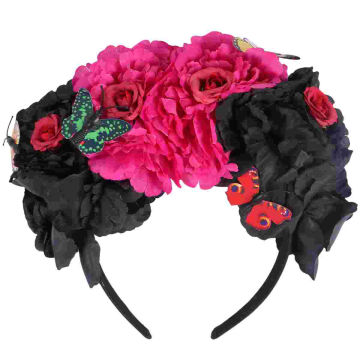 Flower Headband Festival Crown Headdress Garland Wreath Headwear Floral Halloween Headpiece Hair Accessories Decoration