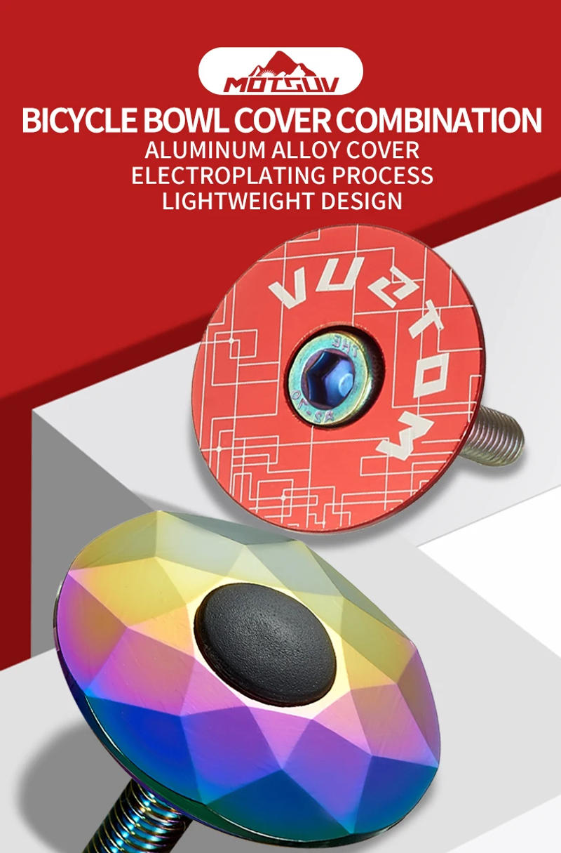 Description Picture 2 of itemMOTSUV Bicycle Bowl Cover MTB Road Bike Alloy Headset Stem Top Cover For 28.6mm Front Fork Pipe Cycling Accessories Bicycle Part