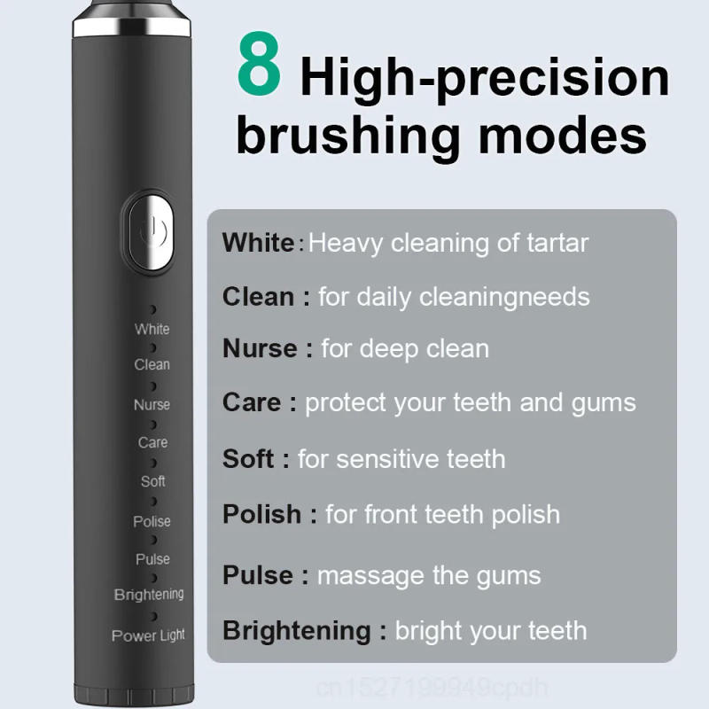 Description Picture 4 of itemElectric Ultrasonic Toothbrush 8 High-Precision Brushing Modes Home Soft Hair Rechargeable Waterproof Tooth Cleaner Automatic