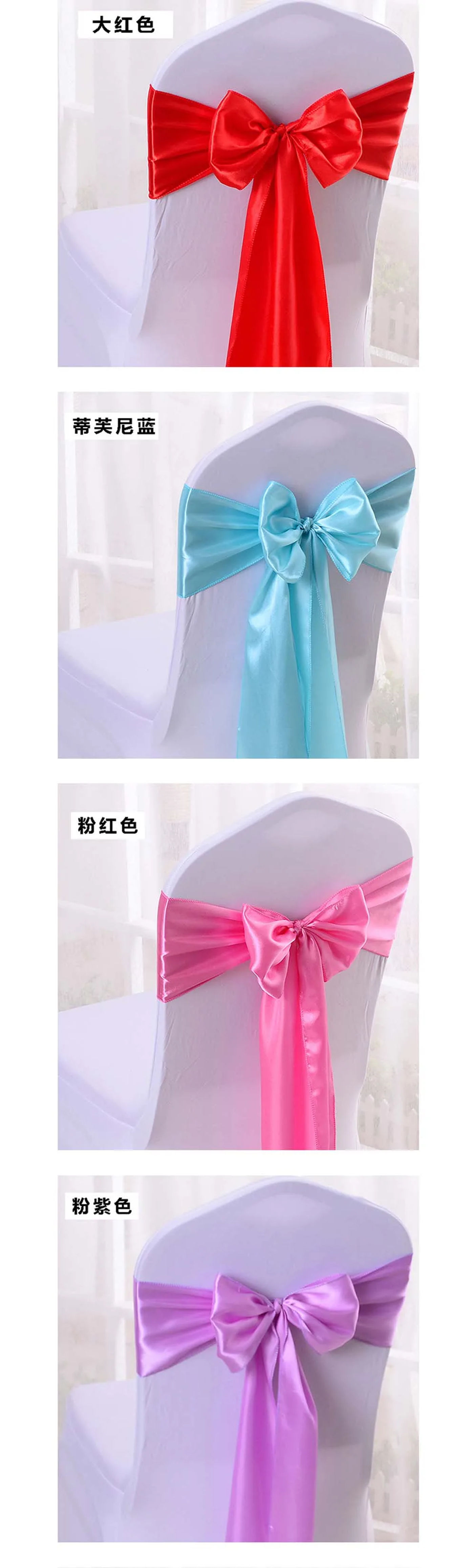 Description Picture 6 of item10/50pcs Chair Stretch Sash Wedding Chair Bow Band Hotel Business Banquet Chair Decor Birthday Party Outdoor Camping Chair Sash