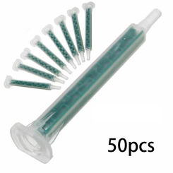 50pcs 2K Adhesive Mixing Tips Mixer Nozzles Mixer Tips 16 Knots AB Mixing Hose Static Mixer 2K Adhesive Mixing Tips
