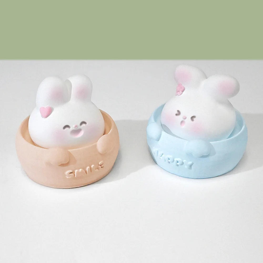 Description Picture 4 of item3D Cartoon Cup Smile Bow Rabbit Candle Making Molds Flower Animal Bunny Painting Plaster Soap Silicone Mould Birthday Cake Decor