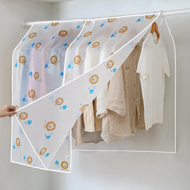 Description Picture 4 of itemClothing Dust Cover Transparent Dress Clothes Garment Dust Covers Hanging Organizer Waterproof Jacket Coat Wardrobe Storage