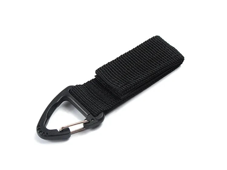 Description Picture 6 of itemOutdoor Camping Hiking Nylon Ribbon Keychain Molle Tactical Knapsack Triangle Backpack Waist Bag Fastener Hook Buckle Climb Tool