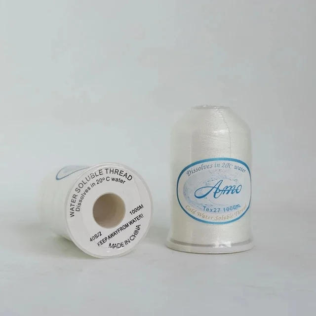 Description Picture 5 of item1000m Water Soluble Sewing Thread  Tex27 Long White Color 20C Wash Away Vanish Extra Quilting Basting Thread 40S/2