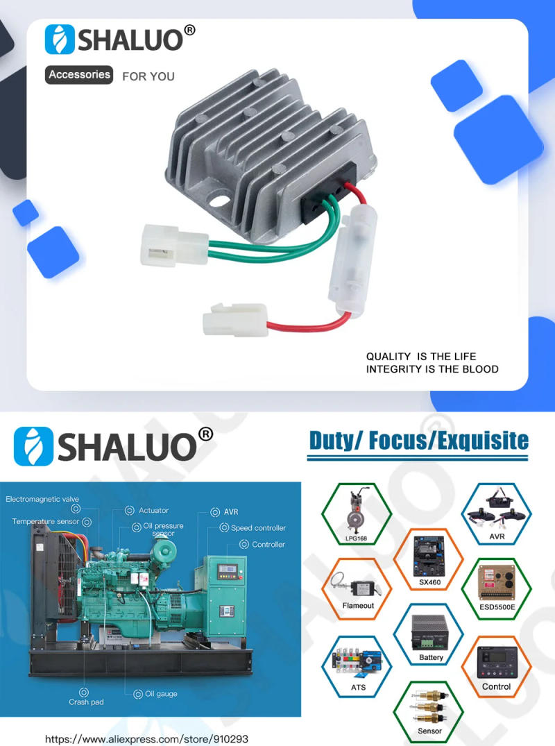 Description Picture 2 of item170F 178F 186F 12V Diesel Generator Stabilizer AVR Automatic Voltage Regulator For KDE3500 KDE5000 KDE6500 Generator Parts