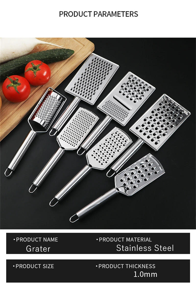 Description Picture 3 of itemMulti-Purpose Cheese Lemon Grater for Fruit Vegetables Stainless Steel Potato Carrot Slicer Peeler Food Crusher Kitchen Gadgets