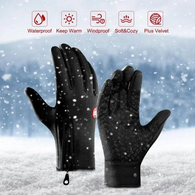 Description Picture 4 of itemTouchscreen Fleece Warm Gloves Outdoor Cycling Driving Waterproof Cold Gloves Windproof Non Slip Women Men Winter Ski Gloves