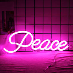 Peace Neon Led Sign For Wall Decor USB Powered Neon Lights Home Party Bedroom Bar Light Up Signs Game Room Decoration Art Logo