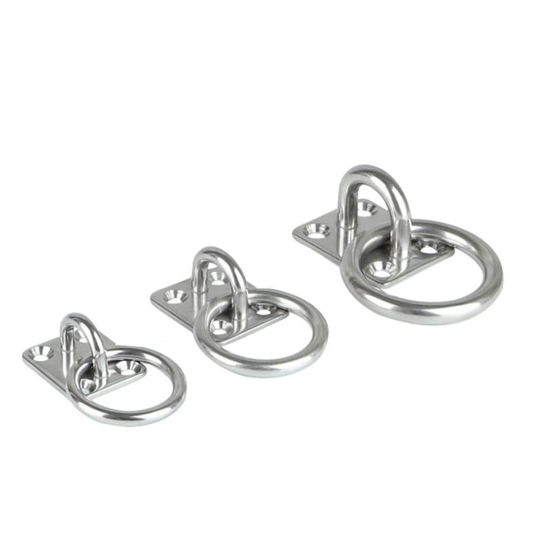 Description Picture 2 of item304 Stainless Steel Pad Eye Plate Staple Ring Hook Loop U-Shaped Sail Shade Hardware - For Wall Ceiling Hammock Hooks Hanger