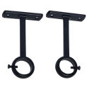 Ceiling Mounted Curtain Rod Brackets, Heavy Duty Ceiling Bracket For 1 Inch Curtain Rod Holder(Set Of 2, Black)