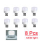 8Pcs-white light