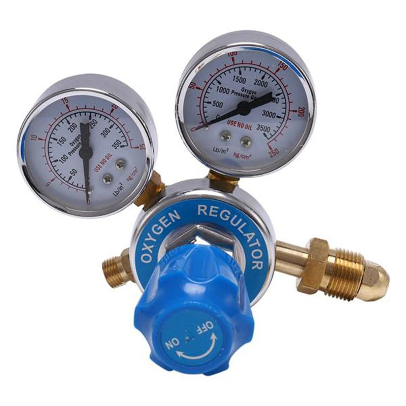 Description Picture 6 of itemOxygen Gas Bottle Regulators O2 Reducing Pressure Inhaler Double Gauge Regulator Oxygen Tank Regulator