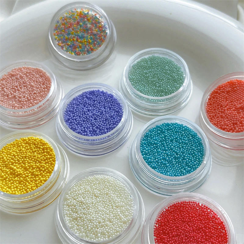 Description Picture 6 of itemMacaron Bubble Beads Nail Rhinestones 9 Colors Kawaii 3D Resin Round Candy Mini Caviar Beads Nails Charms Manicure Decorations