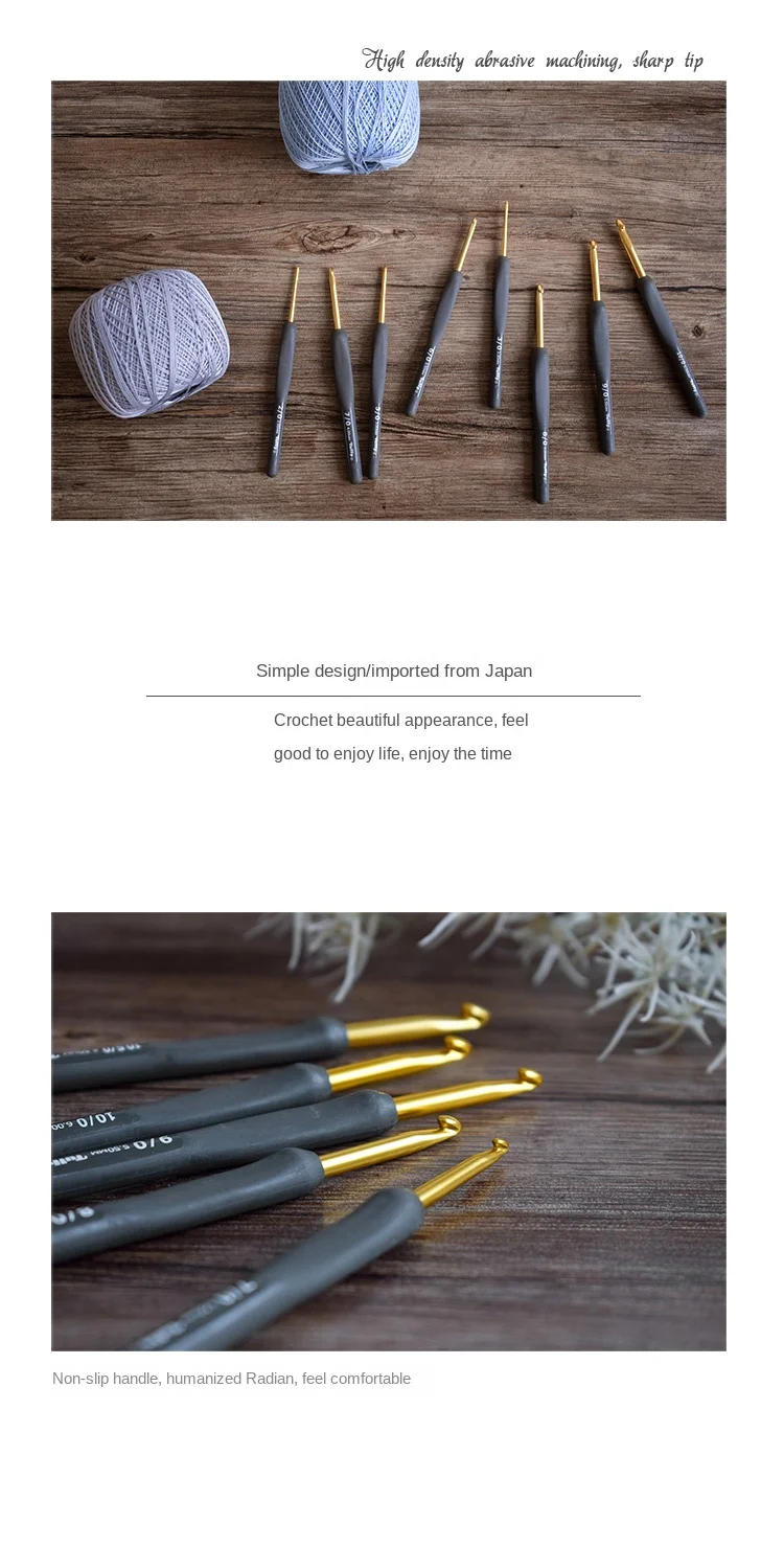 Description Picture 3 of itemJapan Hiroshima Tools Tulip Eitmo Series Lace Black Handle Gold Crochet Hand-knitted DIY Wool Crochet Free Shipping