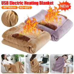 USB Electric Blanket Heated Shawl 5V Coral Velvet Soft Plush Portable Eectric Heating Blanket Knee Feet Warmer for Home Office