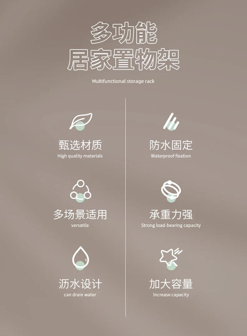 Description Picture 3 of item2Pcs Acrylic Bathroom Rack Bathroom Toilet Non-punching Wall Hanging Washstand Wall Cosmetics Storage Shelf Single Layer