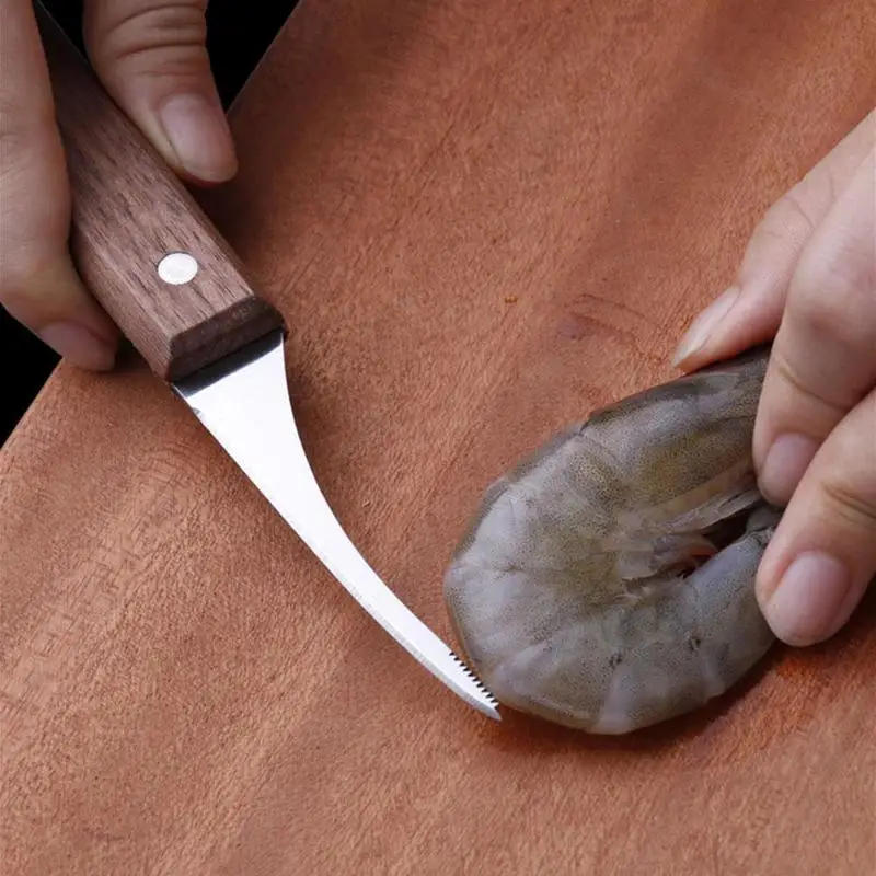 Description Picture 5 of itemStainless Steel Shrimp Peeler Prawn Shrimp Deveiner Fishing Knife Lobster Shell Remover Peel Device Kitchen Seafood Tools