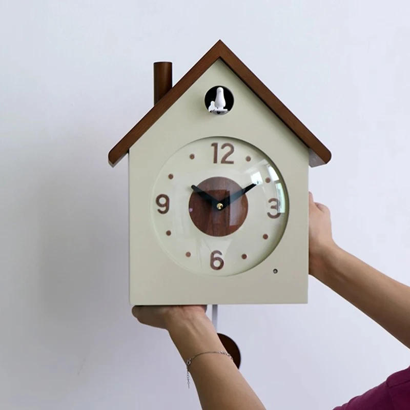 Description Picture 4 of itemSolid Wood Wall Clock Creative Cuckoo Living Room Decoration Clocks Modern Elegant Design Wall Clock Nordic Accessories Clocks