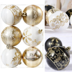 6Pcs Christmas Balls Christmas Tree Ornaments Ball Xmas Hanging Tree Pendants Home Party Decor 2024 New Year Gift Noel Navidad