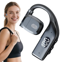 Wireless Blue Tooth Earphones Digital Display Hanging Ear Sports Earphones Noise Cancelling Earpiece For Driving Business